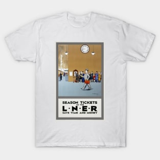 Season Tickets LNER UK Vintage Travel Poster T-Shirt